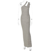 Robe sans manches à épaules amincissantes et coupe ajustée